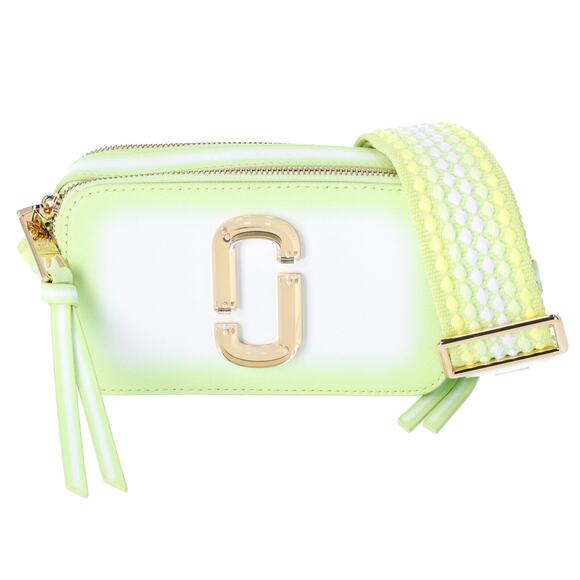 Marc Jacobs Snapshot Fluoro Edge Crossbody Neon Green Woven Strap